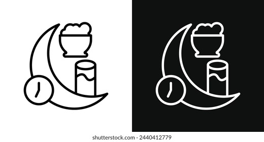 Traditional Iftar Meal Icons for Ramadan. Icons of Muslim Fast-Breaking Foods