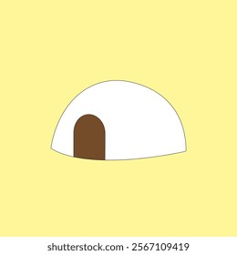 Traditional igloo house vector illustration. Arctic house from ice blocks.