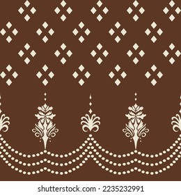 Traditional IKAT Brown ethnic pattern Flower Paisley Ikat seamless pattern Aztec African Indian Indonesian design for fabric print cloth dress carpet curtains rug Sarong 