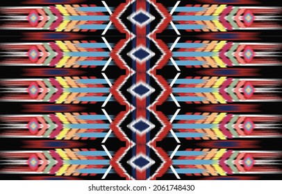 traditional ikat ethnic textile pattern Design for book cover,background,carpet,wallpaper,clothing,wrapping,Batik,fabric,Vector illustration embroidery style.