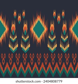 patrón tradicional de ikat o estilo étnico en vector para fondo, tela, textura, motivo digital, alfombra, alfombra, etc.