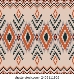traditional ikat pattern or ethnic style in vector for background, fabric, texture, digital motif, carpet, rug, etc.