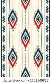 Traditional ikat pattern with Geometric Ethnic Design for wrapping, fabric, clothing, Batik, background, wallpaper, carpet, Vector illustration.