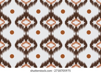 Patrón ikat tradicional inspirado en el arte textil étnico. Este patrón sin costuras presenta Formas geométricas abstractas con un efecto tejido a mano y ligeramente borroso, creando una rica sensación cultural y artística. Perfecto para el diseño textil, la impresión de la tela, la moda, el Fondo de pantalla, el empaquetado, y el uso del fondo.