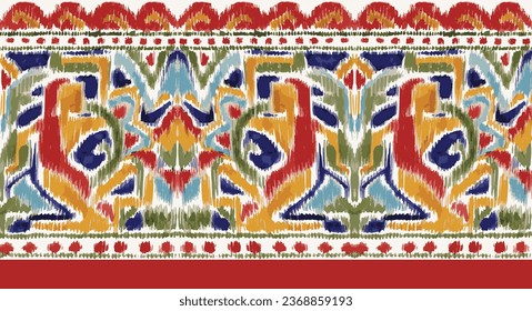 traditional ikat textile and embroidery design.