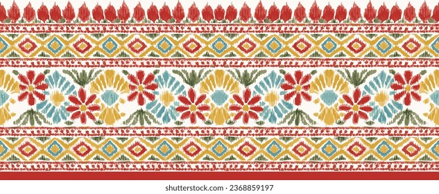 traditional ikat textile and embroidery design.