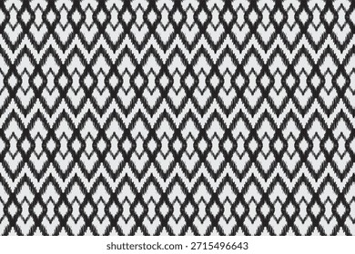 Patrón textil tradicional ikat con motivos étnicos geométricos. Diseño de tela tejida a mano inspirado en la artesanía del sudeste asiático, con ricas texturas y Formas ornamentales repetitivas. Ideal para proyectos de fondo, Fondo de pantalla, moda, decoración de interiores y diseño cultural.