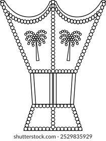 Quemador de incienso tradicional y Ilustración vectorial de fragancia. Símbolos aromáticos de Oud y Bakhoor