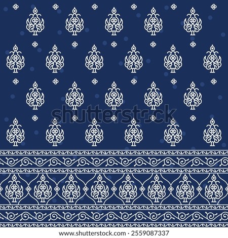 Traditional Indian Batik pattern. Ajrakh print pattern, block print pattern, Indian Traditional art, fashion motif. EPS file format.