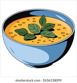 Traditional Indian dish soup icon vector illustration isolated on white background, ideal for web design, cuisine themes, and cultural food projects.