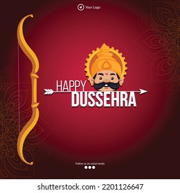 Traditional Indian festival happy Dussehra banner design template.