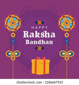 Traditional Indian festival happy Raksha Bandhan banner template.