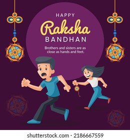 Traditional Indian festival happy Raksha Bandhan banner template.