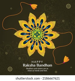 Traditional Indian festival happy Raksha Bandhan banner template.