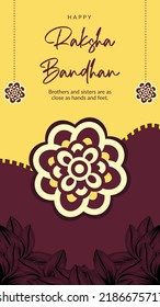 Traditional Indian festival happy Raksha Bandhan portrait template design.