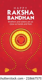 Traditional Indian festival happy Raksha Bandhan portrait template design.