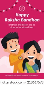 Traditional Indian festival happy Raksha Bandhan portrait template design.