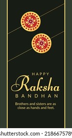 Traditional Indian festival happy Raksha Bandhan portrait template design.