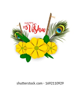 Traditional Indian Festival Happy Vishu Celebrated in Kerala India.