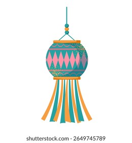 O tradicional festival indiano de luzes Diwali. Conjunto de atributos para decoração festiva. Ilustração vetorial. Em um estilo plano em um fundo branco.