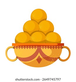 O tradicional festival indiano de luzes Diwali. Conjunto de atributos para decoração festiva. Ilustração vetorial. Em um estilo plano em um fundo branco.