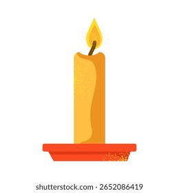 O tradicional festival indiano de luzes Diwali. Conjunto de atributos para decoração festiva. Ilustração vetorial da lâmpada de óleo e da vela. Em estilo plano em fundo branco.