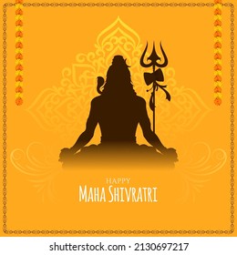 Traditional Indian festival Maha Shivratri greeting background vector