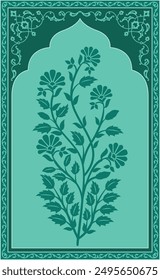 Traditional Indian flower motif. Digital flower textile design and digital motif. Embroidery flower illustration drawing.