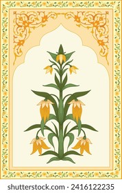 Traditional Indian Flower Motif illustration. Flower motifs for textile printing botanical flower.