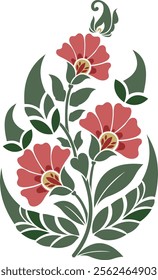 Traditional Indian flower vector illustration. Beautiful ornamental flowers vector illustration.