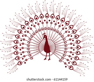 Traditional Indian henna design of a peacock