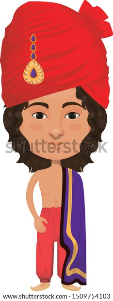 Traditional Indian Man Cartoon Character Illustration Stock Vector ...