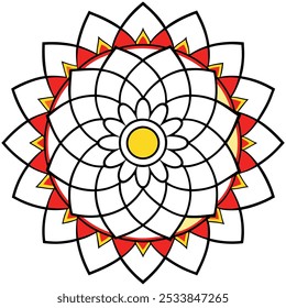 Traditional Indian Mandala Art Design on White Background | Vector Illustration