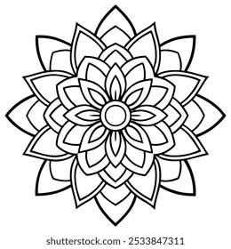 Design de arte tradicional indiana Mandala sobre fundo branco | Ilustração vetorial