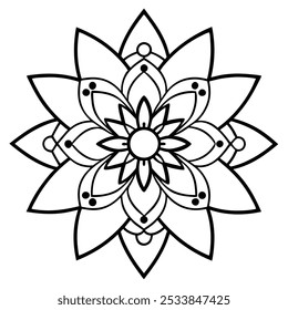 Traditional Indian Mandala Art Design on White Background | Vector Illustration
