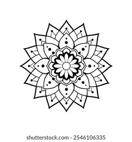 Design tradicional indiano mandala arte sobre fundo branco arte vetorial