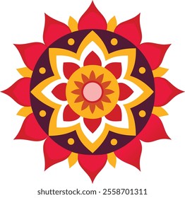 Traditional Indian mandala art design vector art silhouette