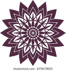 Traditional Indian mandala art design on whit background