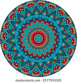 Traditional Indian Mandala Design with a Colorful Twist