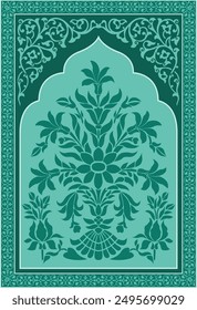 
Traditional Indian Mughal flower motif. Vintage Flower Painting. Mughal hand drawn Flower.