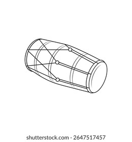 Traditional Indian Music Intrument Dholak Line Icon