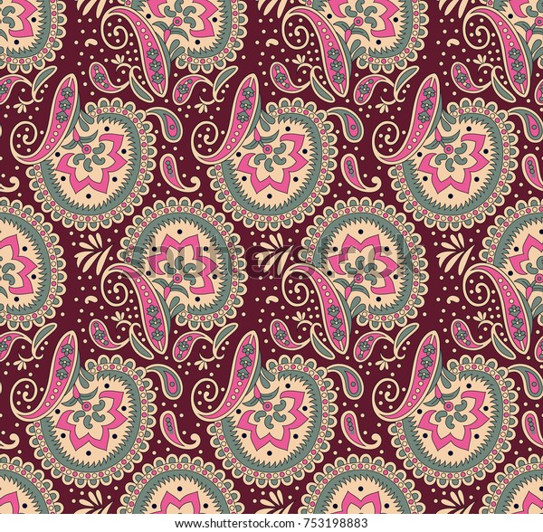 Traditional Indian Paisley Pattern Stock Vector (Royalty Free ...