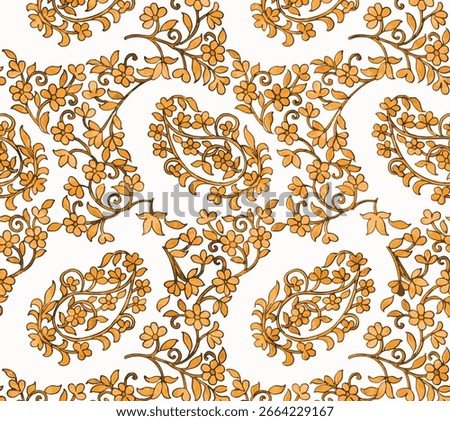 Traditional indian paisley pattern. batik pattern for textile print.