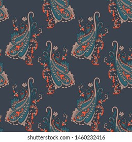 traditional indian paisley pattern on  background