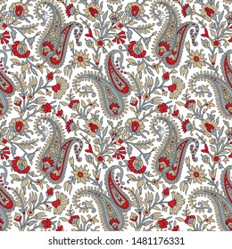 traditional indian paisley pattern on  background