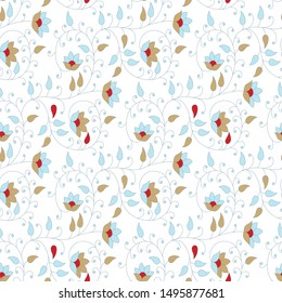 traditional indian paisley pattern on  white backround