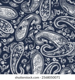 traditional Indian paisley pattern on textures background