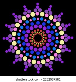 Traditional Indian pattern mandala, folk art applied in textile patterns.