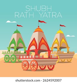 Traditional Indian Rath Yatra Poster Design – Lord Jagannath, Balabhadra, Subhadra