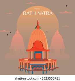 Traditional Indian Rath Yatra Poster Design – Lord Jagannath, Balabhadra, Subhadra
